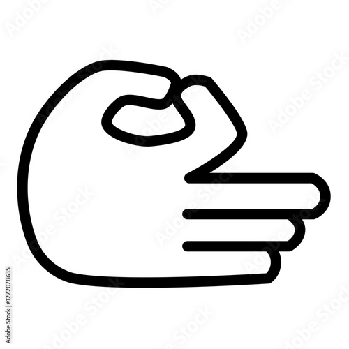 Hand gesture symbol representing approval or success in minimal line art style, suitable for various design applications