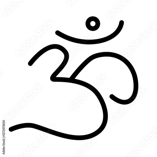 Symbol representing divine energy and spiritual awakening expressed through minimalist line art design