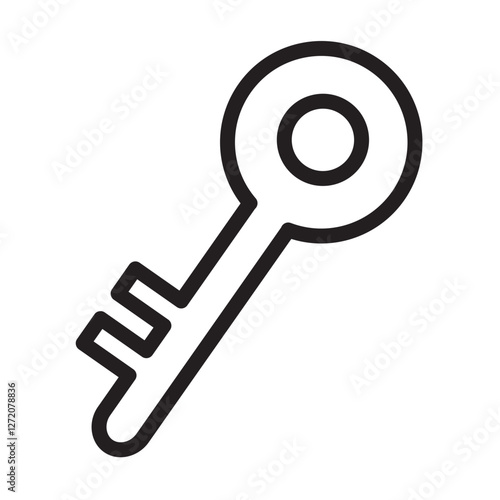 Simple line icon of a key showcasing a basic yet elegant design suitable for various uses in design and digital projects