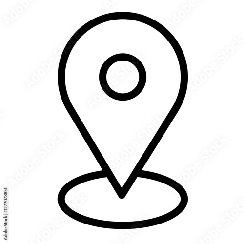 Location pin icon representing navigation and mapping in modern technology with a sleek design