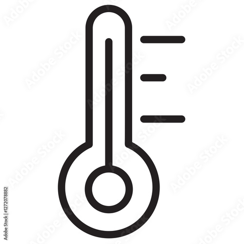 Line icon representing a thermometer reflecting temperature measurement and climate conditions
