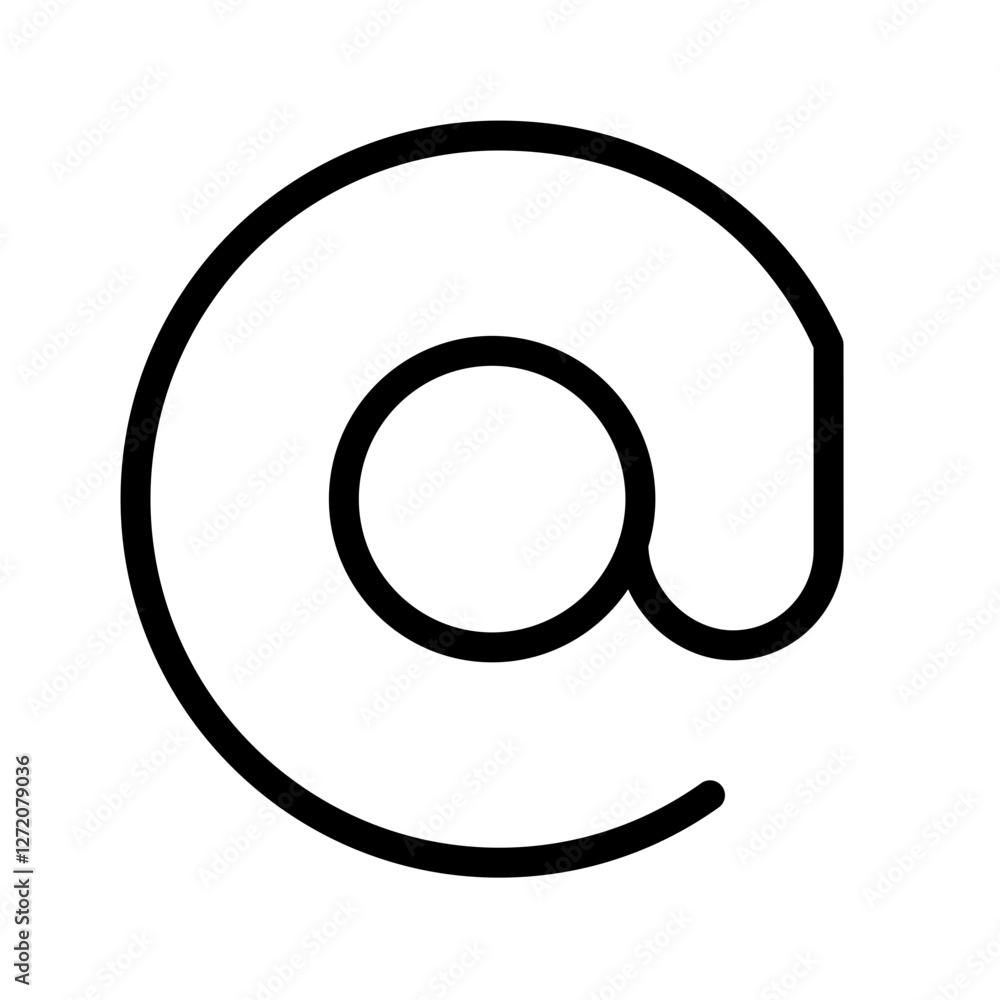 Line icon vector illustration of an at symbol commonly used in digital communication Line icon vector illustration of an at symbol commonly used in digital communication