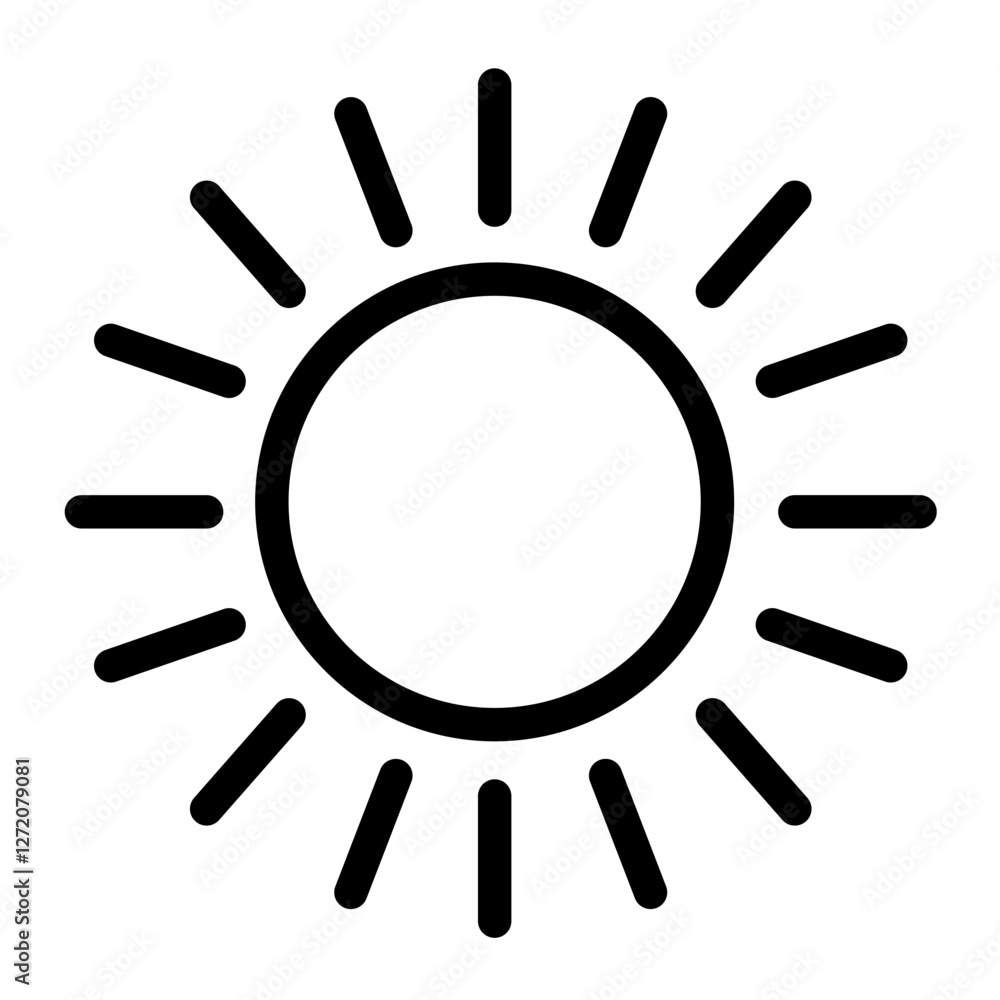 Bright sun icon representing warmth and light for various design applications and symbolic uses in illustrations and graphics Bright sun icon representing warmth and light for various design applications and symbolic uses in illustrations and graphics