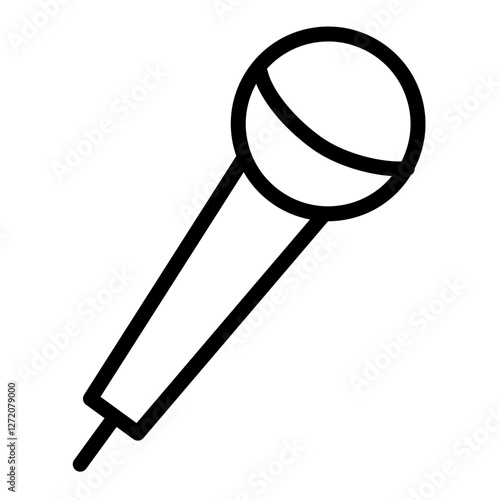Line icon representing a microphone for music and spoken word activities in a modern design style