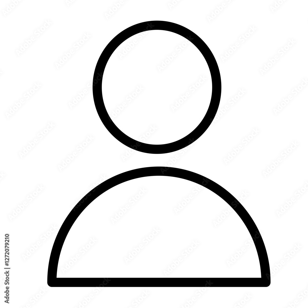 Simple line icon vector illustration representing a person, designed for clarity and versatility in graphic contexts Simple line icon vector illustration representing a person, designed for clarity and versatility in graphic contexts