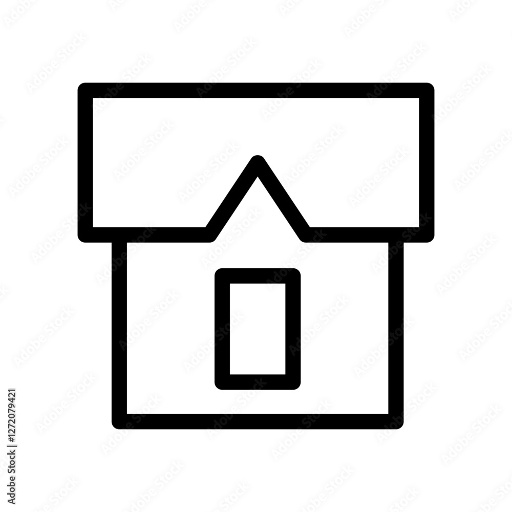 Simple line icon vector illustration of a house representing home or shelter concept in minimalistic design Simple line icon vector illustration of a house representing home or shelter concept in minimalistic design