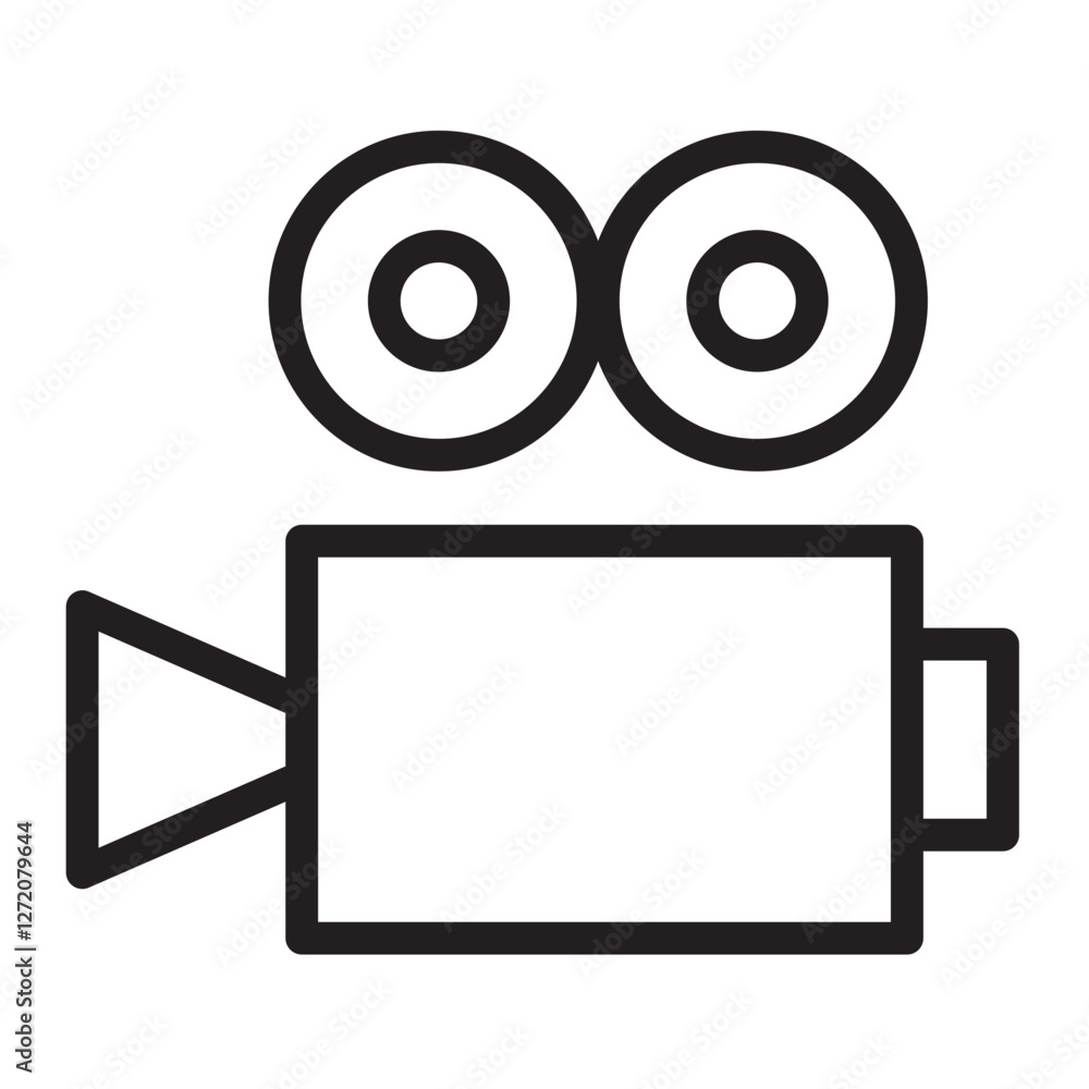 Line icon representing a video camera for multimedia and filmmaking applications Line icon representing a video camera for multimedia and filmmaking applications
