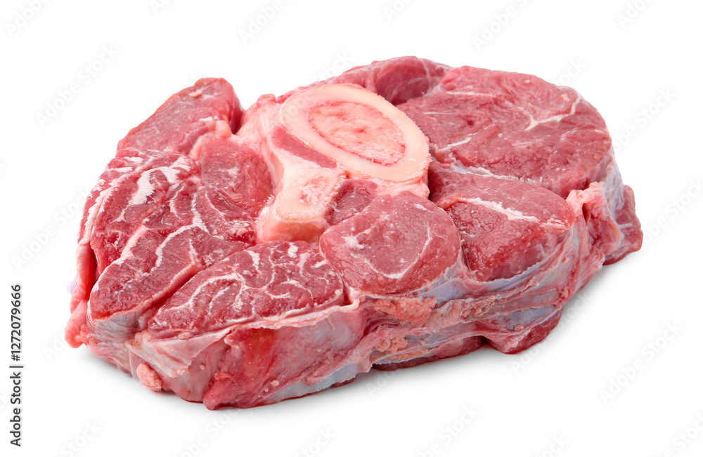 Piece of raw beef meat isolated on white Piece of raw beef meat isolated on white