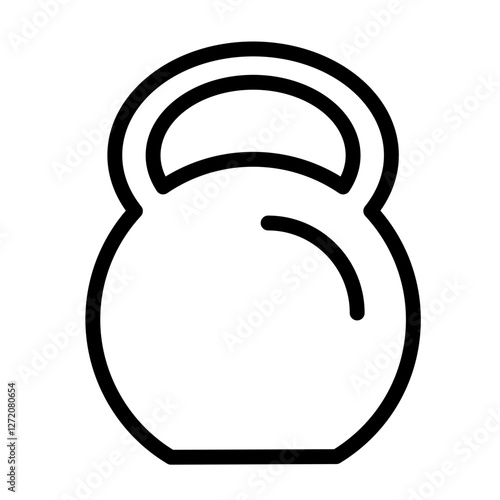 Kettlebell line icon representing fitness and strength training exercises in a minimalist design