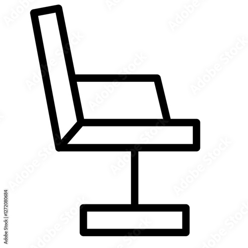 Stylized line icon of a modern swivel chair designed for contemporary office environments