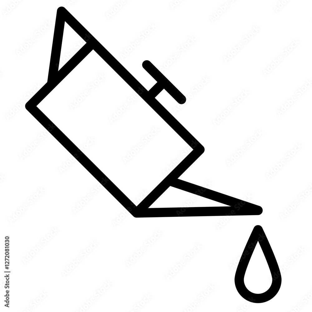 Icon representing a watering can pouring water, commonly used in gardening and plant care activities for nurturing plants Icon representing a watering can pouring water, commonly used in gardening and plant care activities for nurturing plants