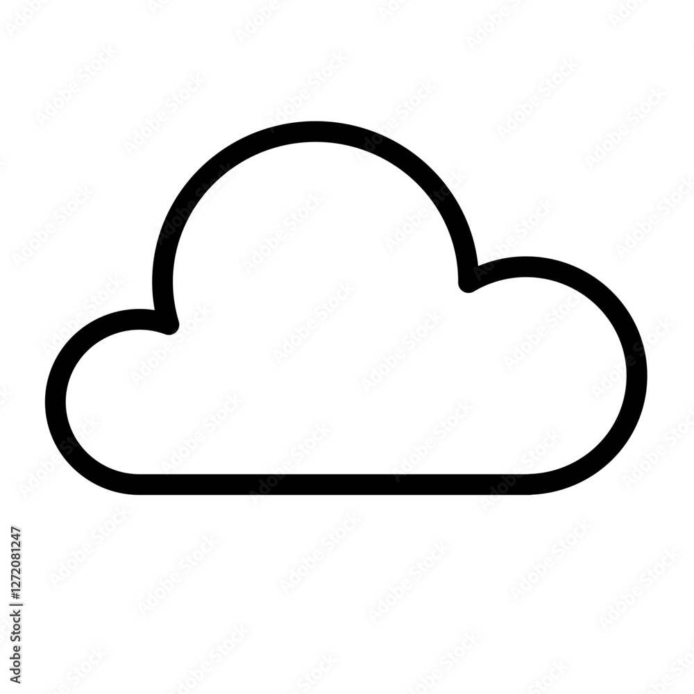 Simple line icon vector illustration of a cloud design commonly used in digital and graphic content Simple line icon vector illustration of a cloud design commonly used in digital and graphic content