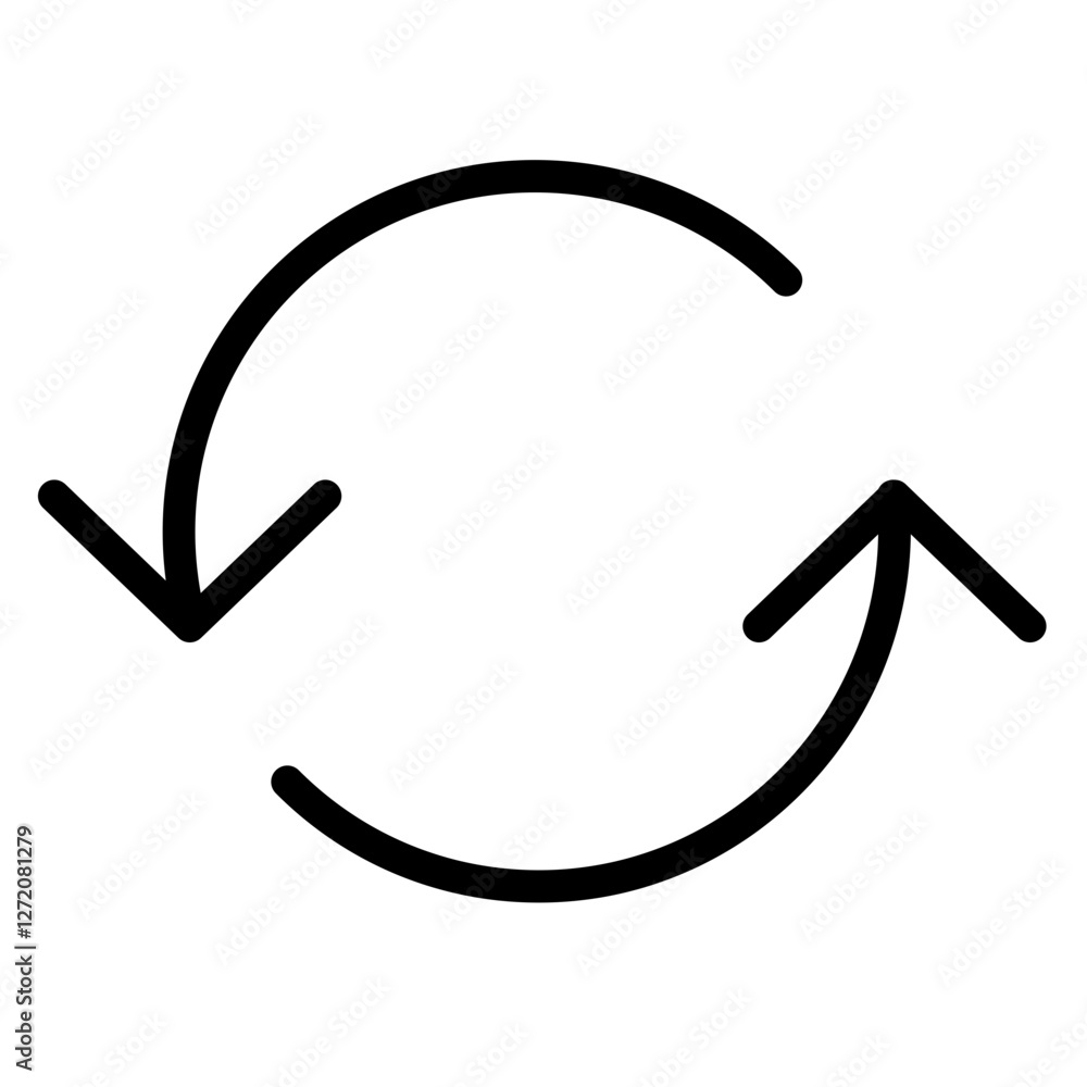 Creative line icon vector illustration of a refresh and reload symbol Creative line icon vector illustration of a refresh and reload symbol