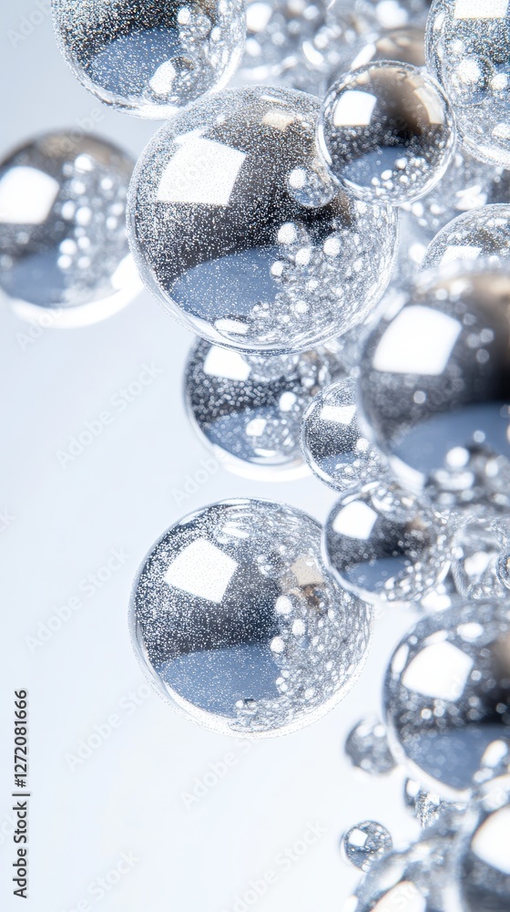 Bubbles rise against a soft background, reflecting light and creating an enchanting effect Bubbles rise against a soft background, reflecting light and creating an enchanting effect