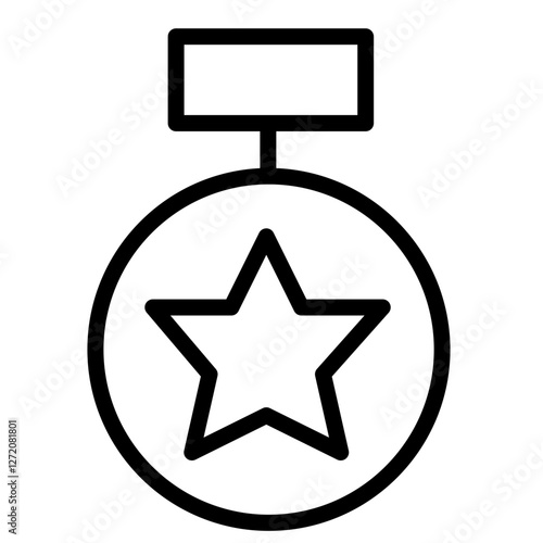 Icon of a medal featuring a star symbol, representing achievement and recognition in various fields