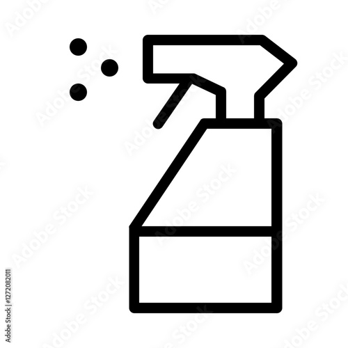 Line icon illustration of a spray bottle designed for cleaning and household use