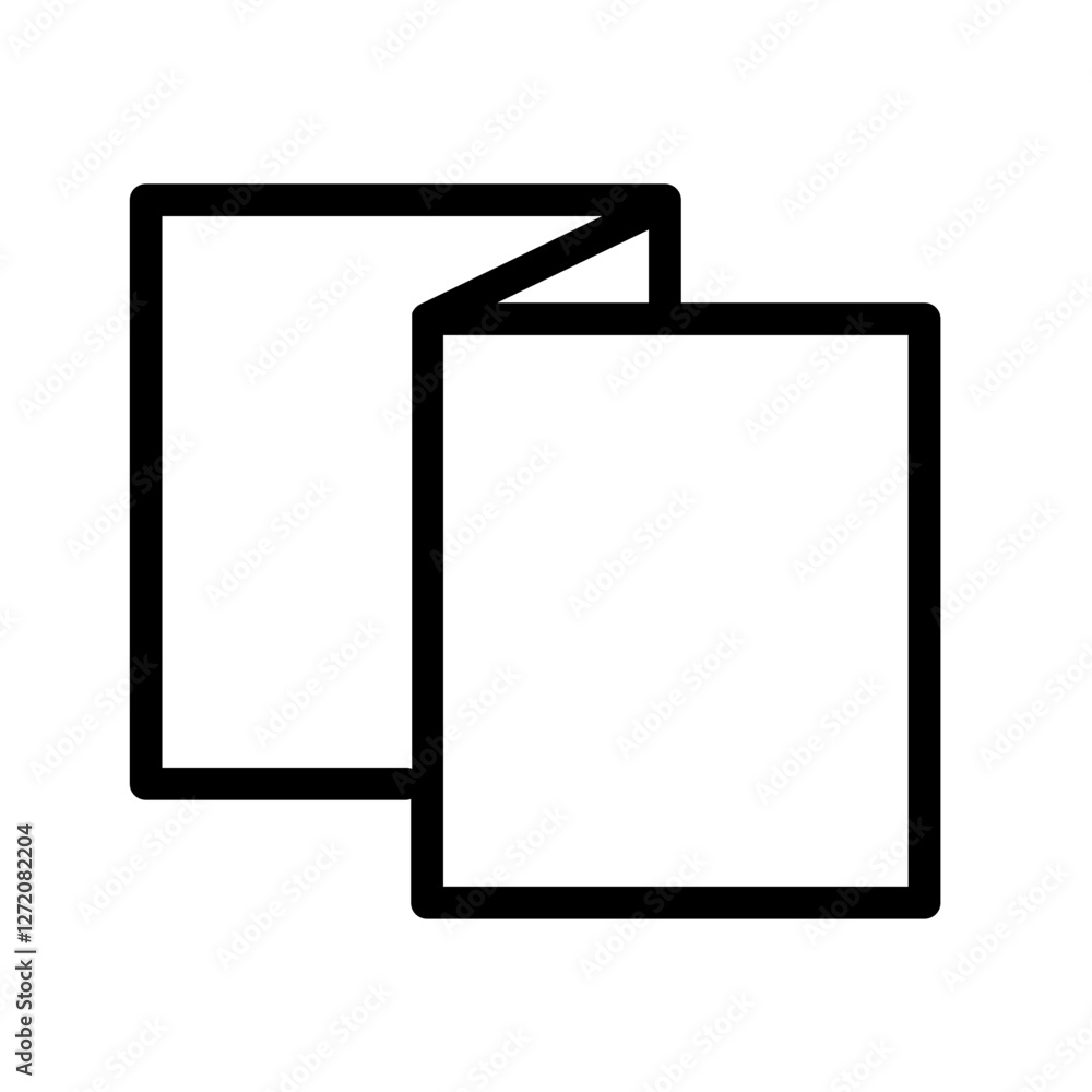 Line icon vector illustration of an open folded document or brochure on a plain background Line icon vector illustration of an open folded document or brochure on a plain background