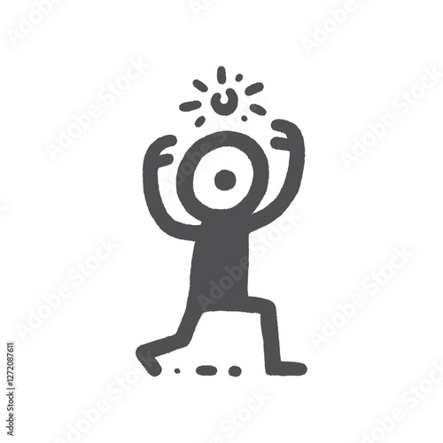 Abstract one-eyed character symbolizing rave and trance music