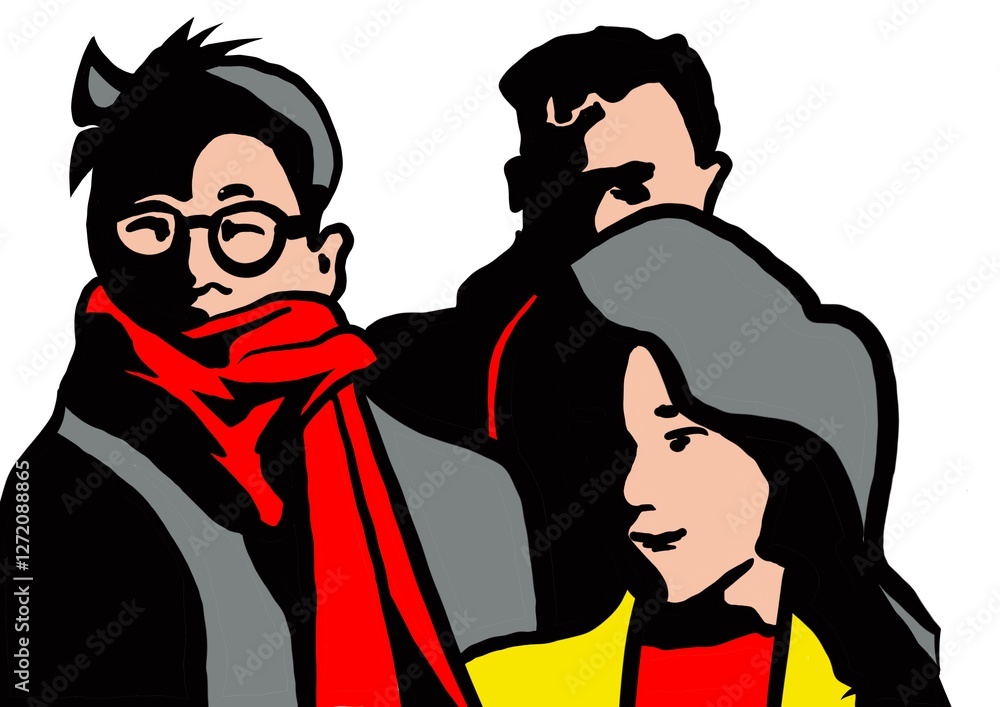 Illustration of a group of people Illustration of a group of people
