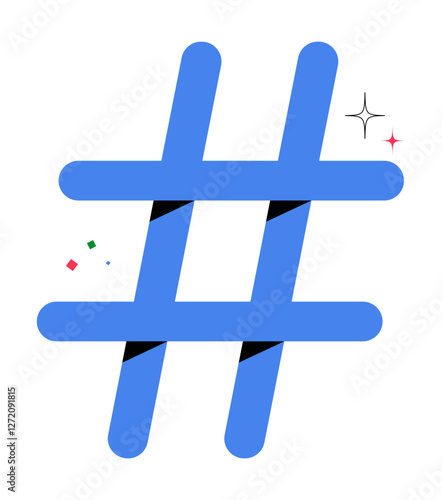 Hashtag Symbol For Social Media Trends And Digital Engagement In Flat Vector Illustration Symbolizing Online Content And Interaction, Isolated On White Background.