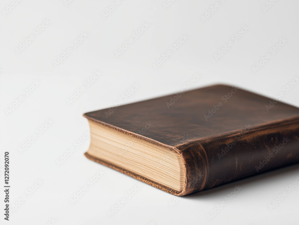 A Timeless Leather Journal Surrounded by Vibrant Autumn Leaves, Capturing the Essence of Cherished Fall Memories