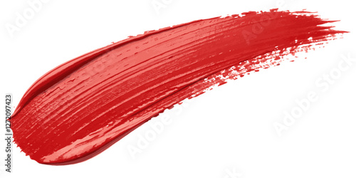 Abstract red color brush stoke paint surface texture white background.