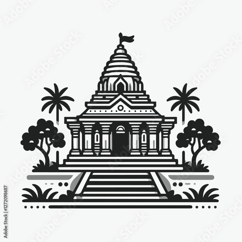 temple building vector illustration