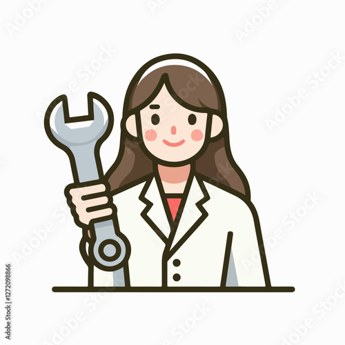 Wallpaper Mural vector illustration of person holding workshop key Torontodigital.ca
