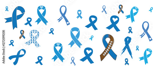In November we wear blue EPS Vector, Coquette bow EPS Vector, Diabetes Awareness EPS Vector, Dalmatian dots EPS Vector, race EPS Vector, Hope EPS Vector, Retro Blue Ribbon Awareness EPS Vector