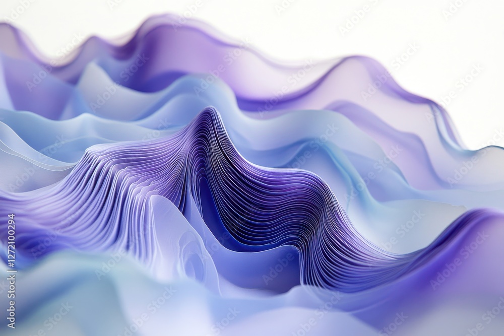 Wavy blue and purple lines on white backdrop, evoking modern aesthetics and innovative designs for digital platforms and creative industries