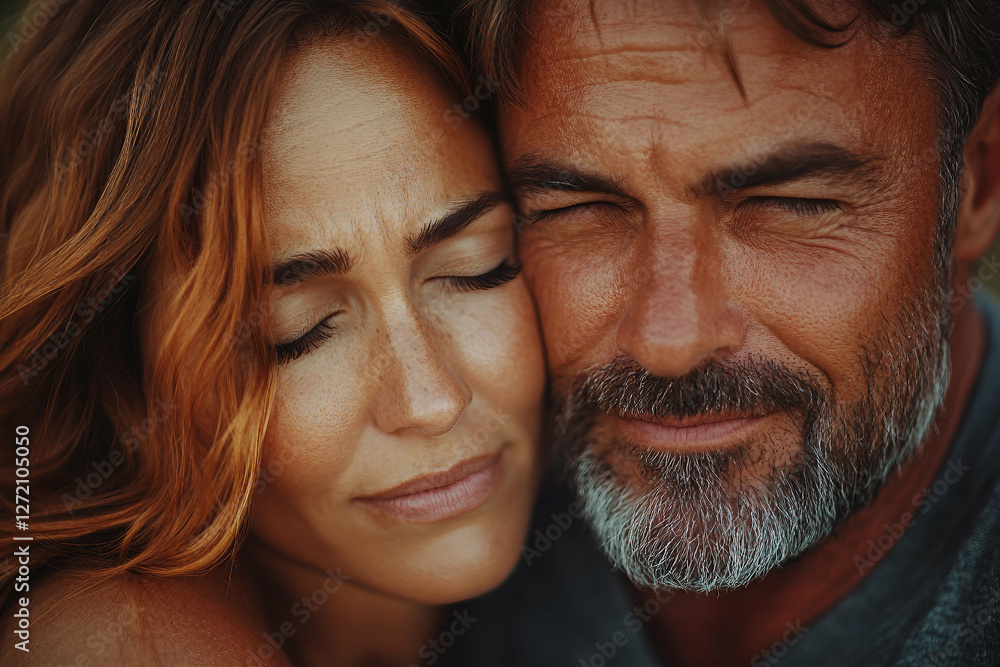 Generative AI close-up of a loving couple comforting and supporting each other during an emotional moment Generative AI close-up of a loving couple comforting and supporting each other during an emotional moment