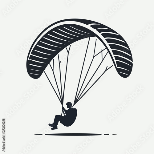 vector illustration of a person riding a paraglider
