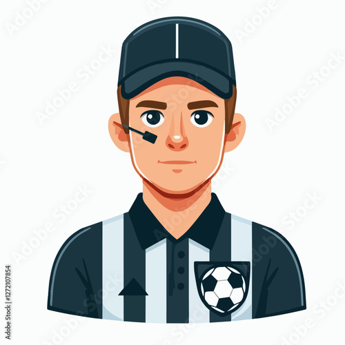 soccer referee profession vector illustration