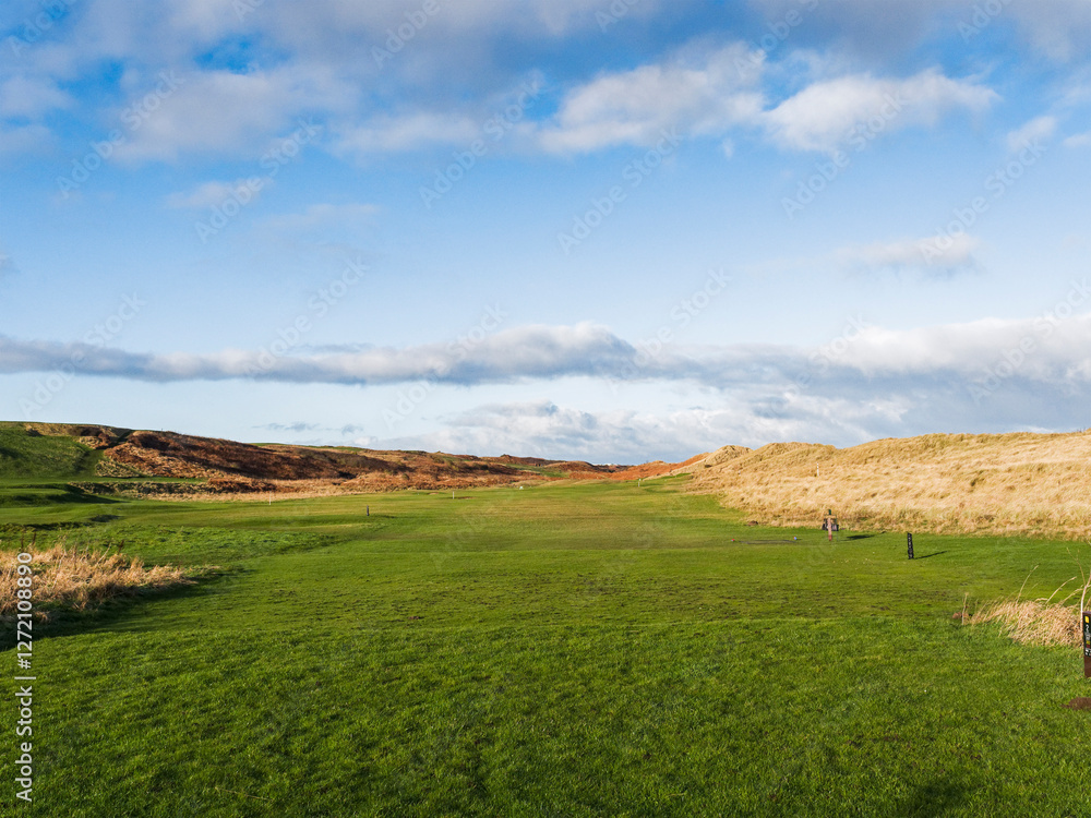 Warkworth Golf Course in Northumberland, UK with club house. Warkworth Golf Course in Northumberland, UK with club house.