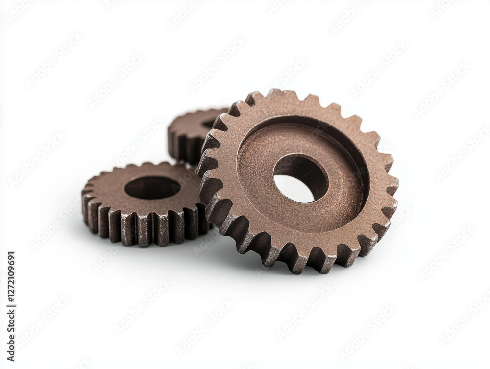 Isolated Gear Against a Clean White Background for a Minimalist Look.