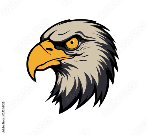 Close-up vector illustration of an eagle head.