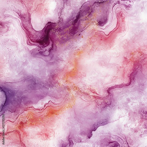 Abstract Purple, Pink, and Gold Marble Pattern