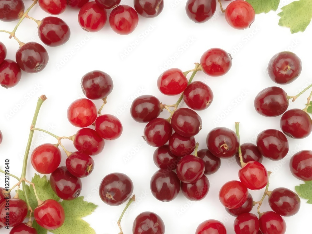 Fresh red currant berries isolated on a white background, white, delicious, berries