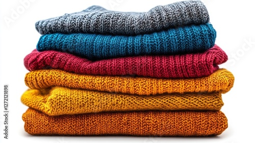 colorful pile of clothes isolated
