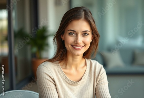 Photorealistic portrait of a healthy female