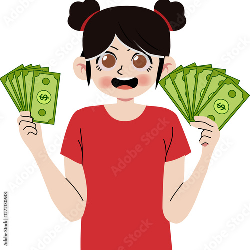Girl holding money 