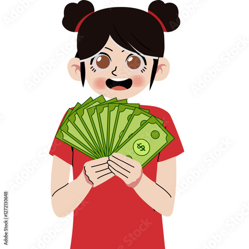 Girl holding money 