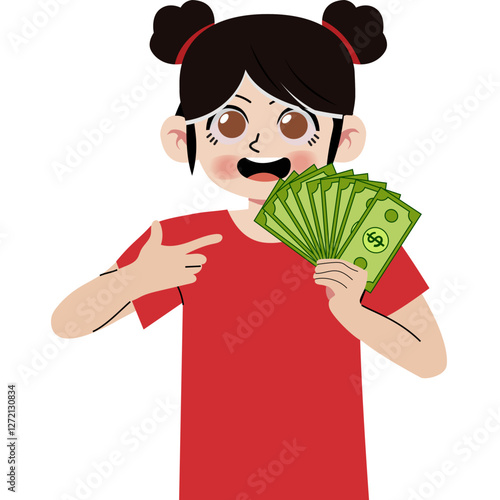 Girl with money