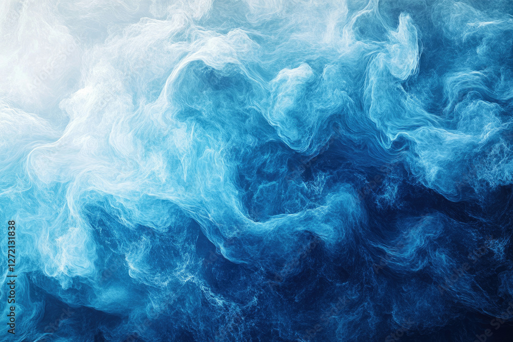 Abstract blue and white swirling fractal art, resembling clouds or smoke, with a dreamy ethereal quality. Abstract blue and white swirling fractal art, resembling clouds or smoke, with a dreamy ethereal quality.