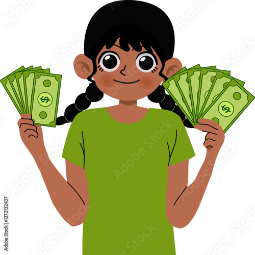 Girl  with money