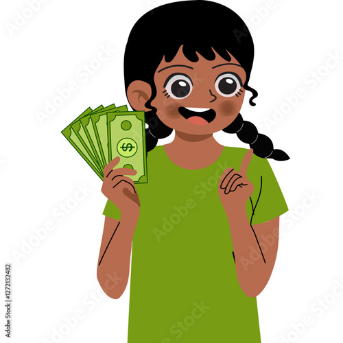 Girl with money