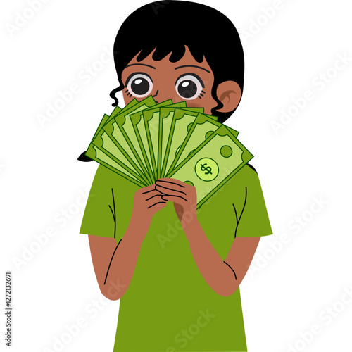 Girl holding money 
