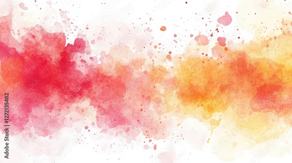 Fototapeta premium Abstract watercolor background with shades of red and orange tones