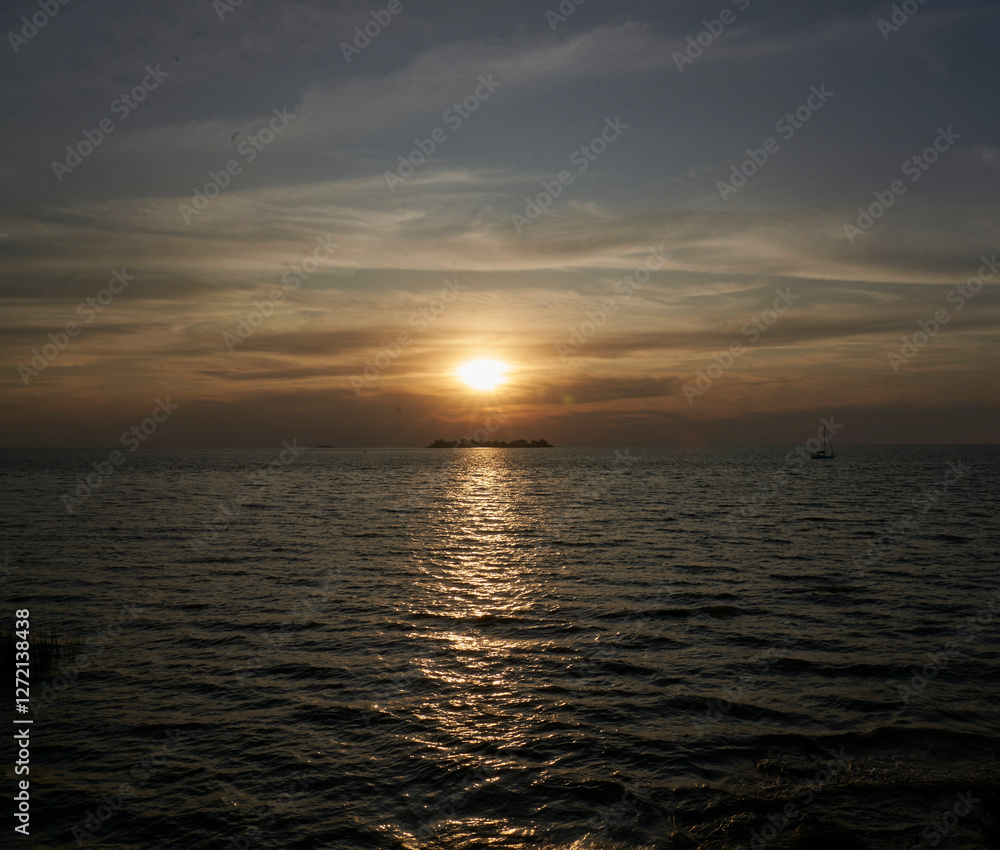 sunset over the sea sunset over the sea