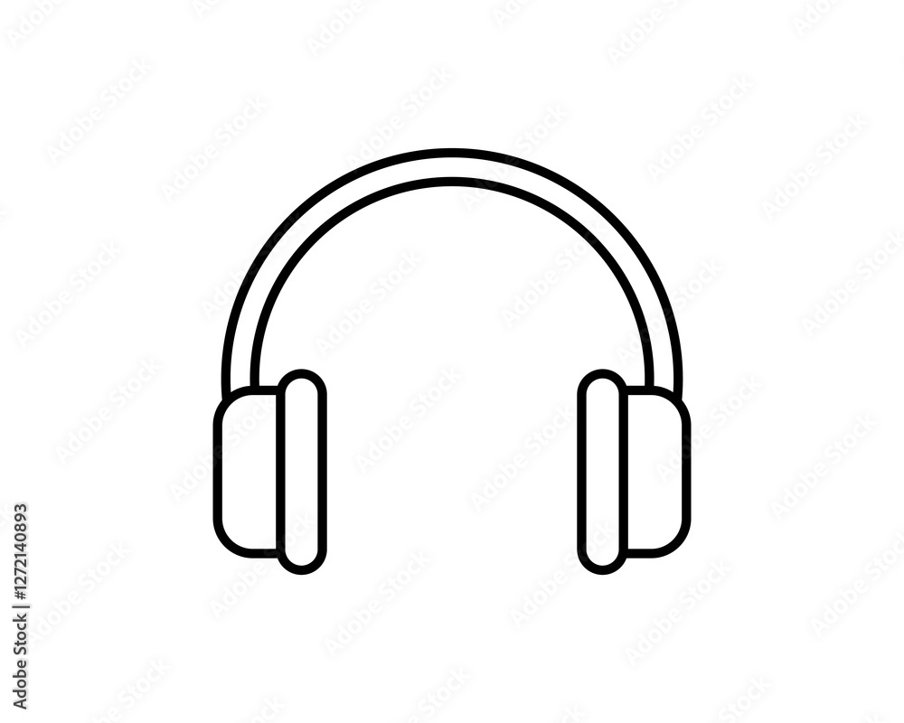Simple yet striking line art illustration of overear headphones. Perfect for websites, apps, or any project needing a clean, modern audio icon. Simple yet striking line art illustration of overear headphones. Perfect for websites, apps, or any project needing a clean, modern audio icon.